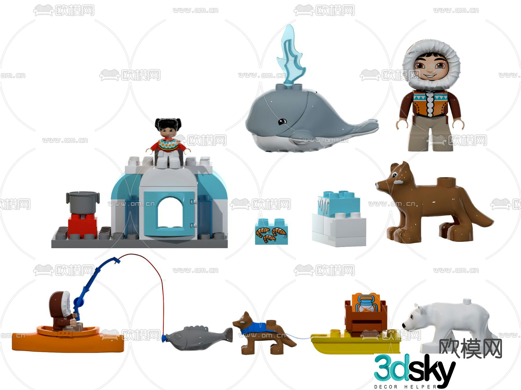 Modern children’s lego toys 3d model