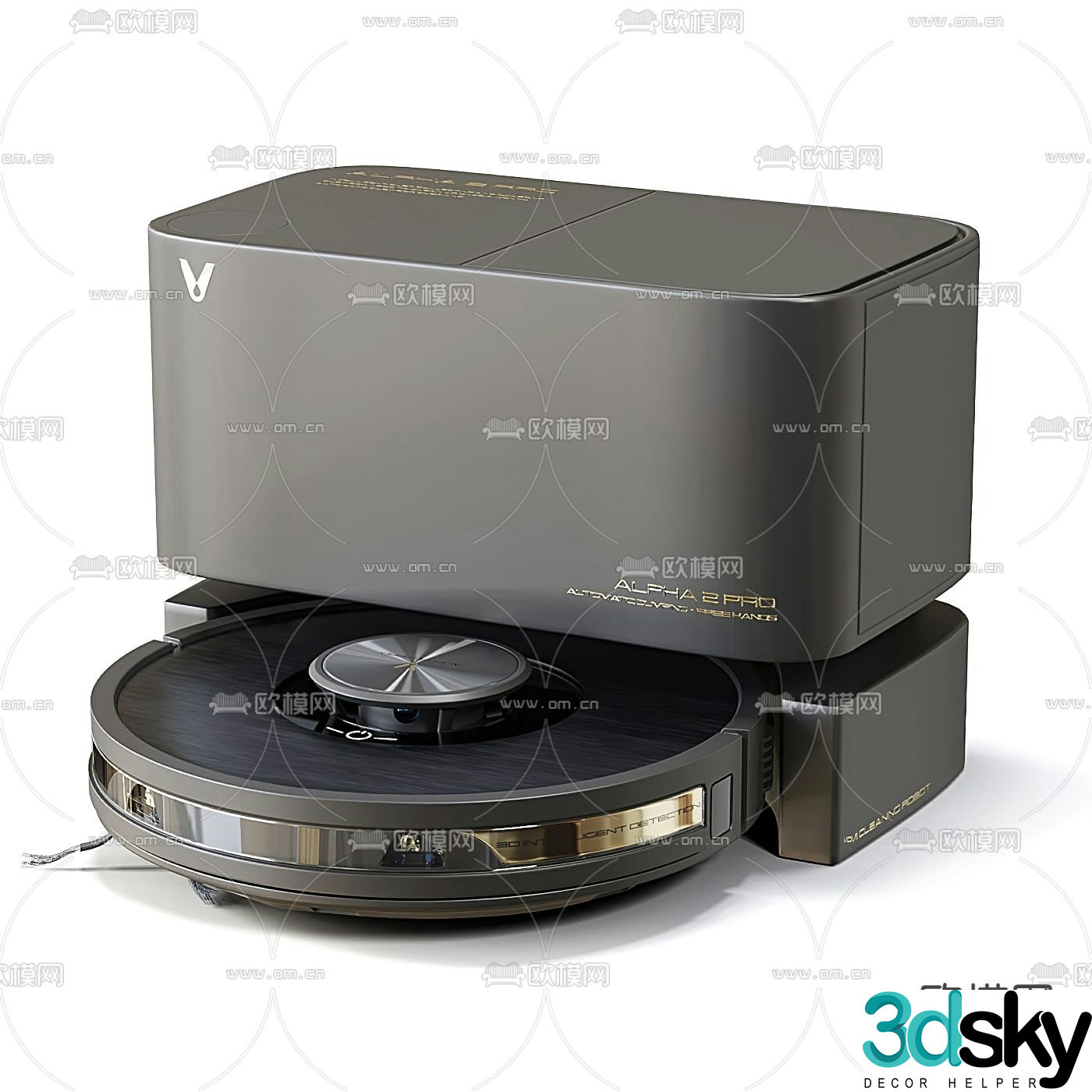 Modern intelligent sweeping robot 3d model