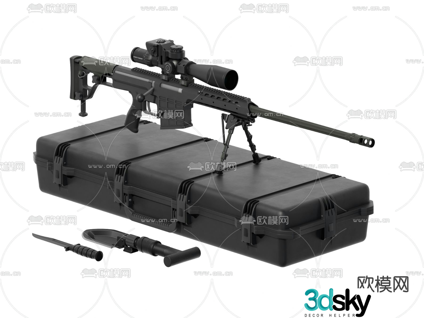 Modern military sniper gun 3d model