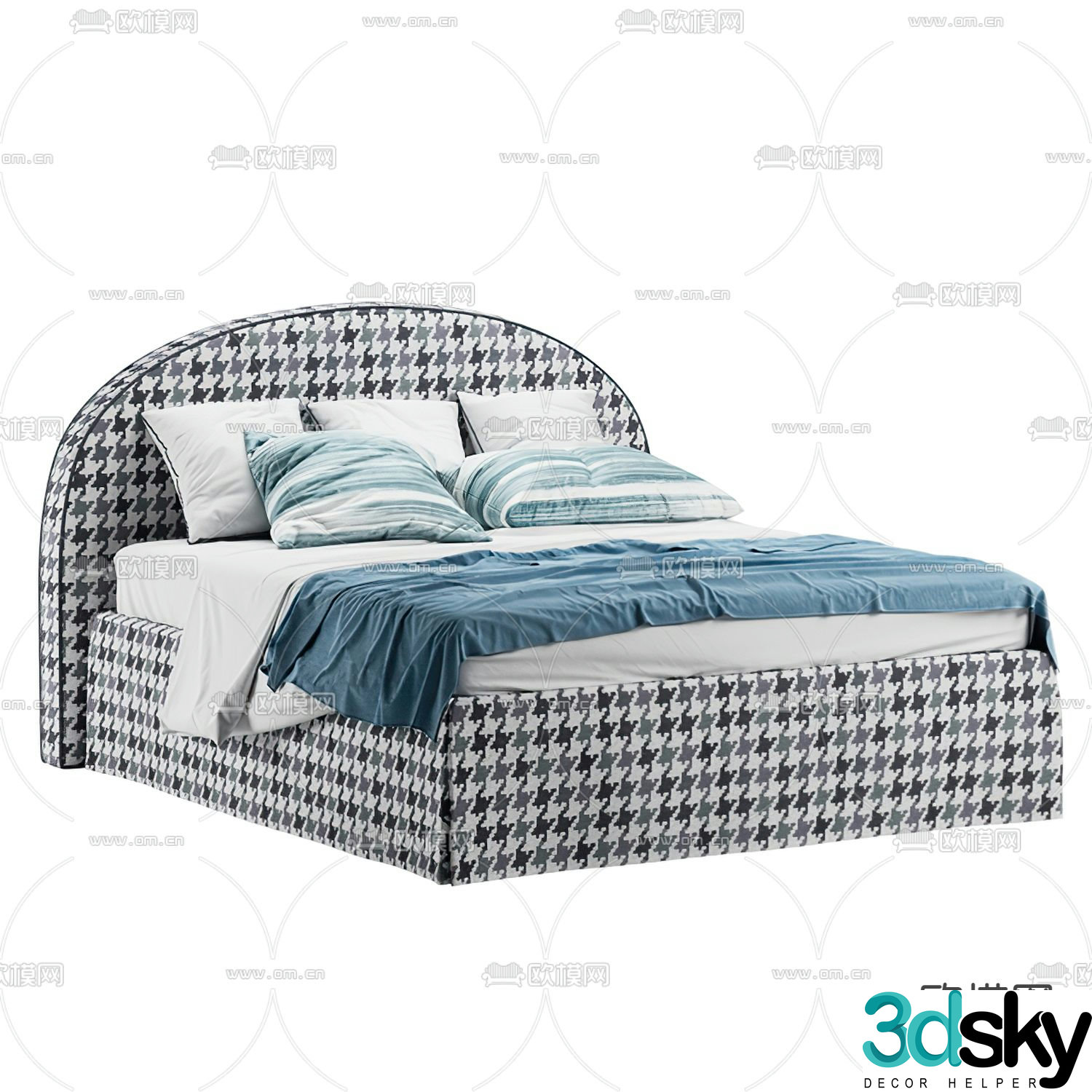 Modern fabric children’s bed 3d model