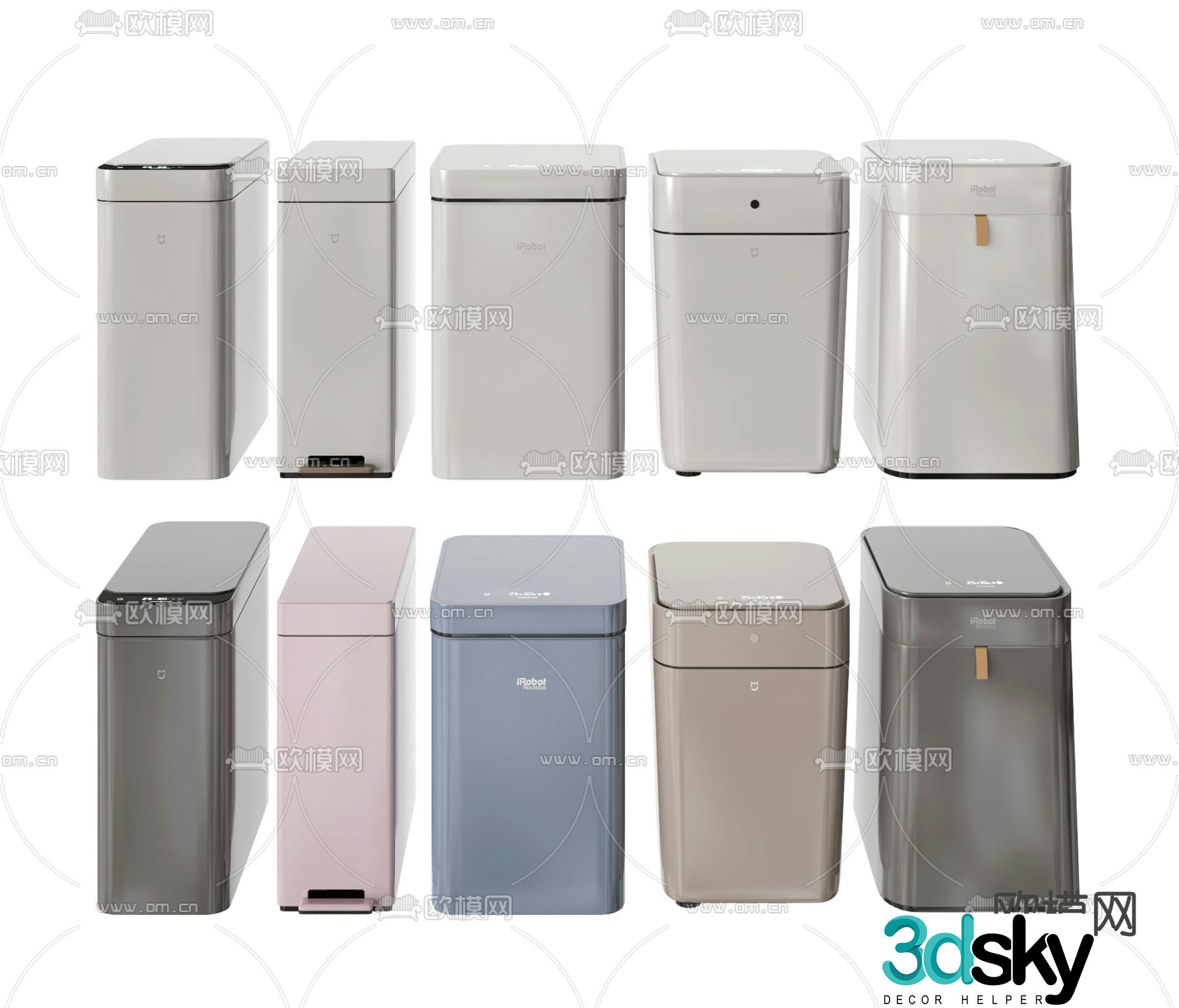 Modern trash can 3d model