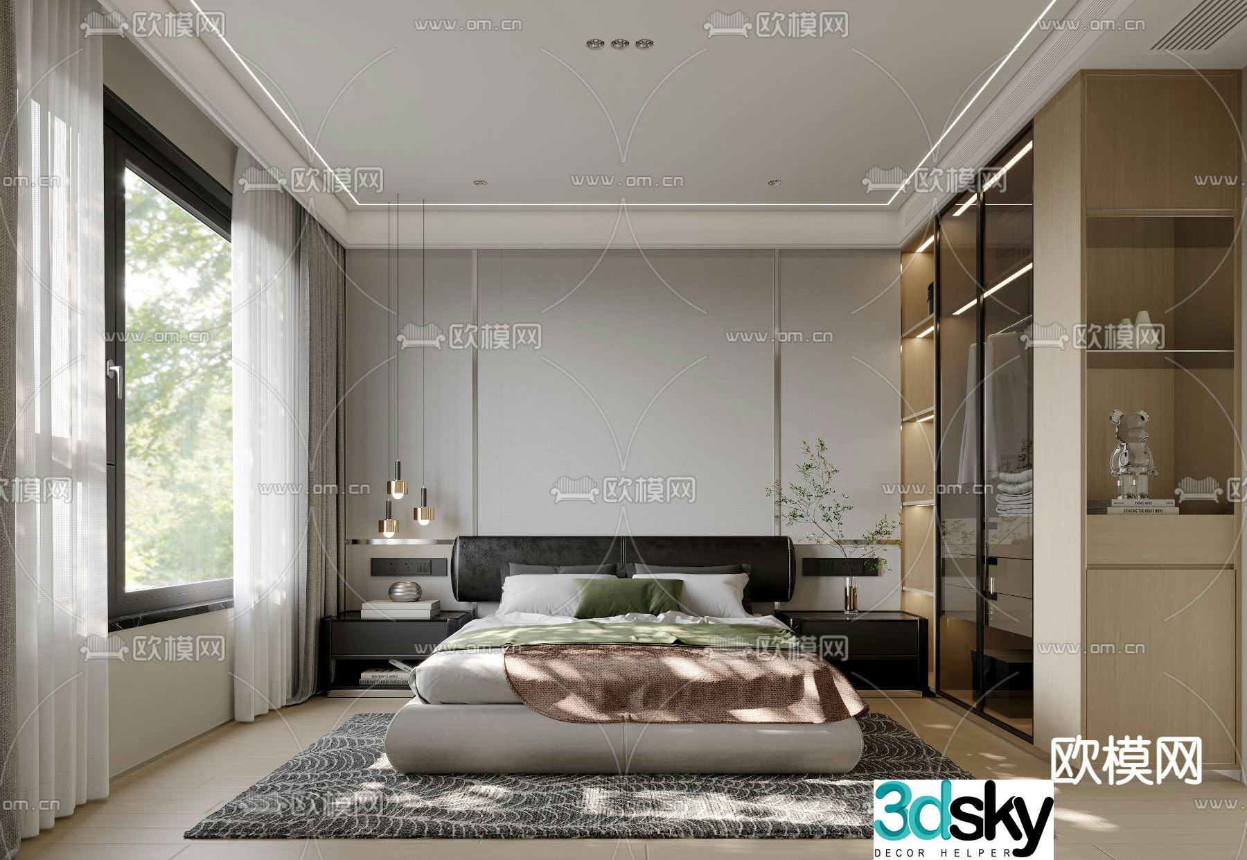BAXTER simple bedroom 3d model