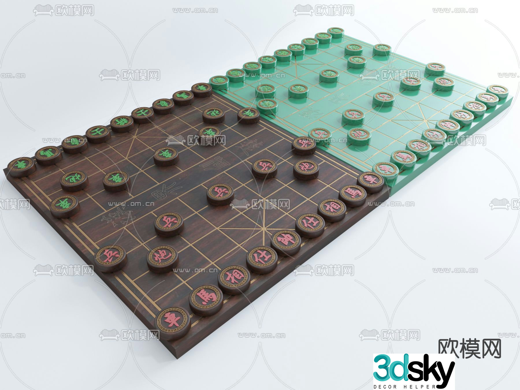 Modern Chinese chess 3d model
