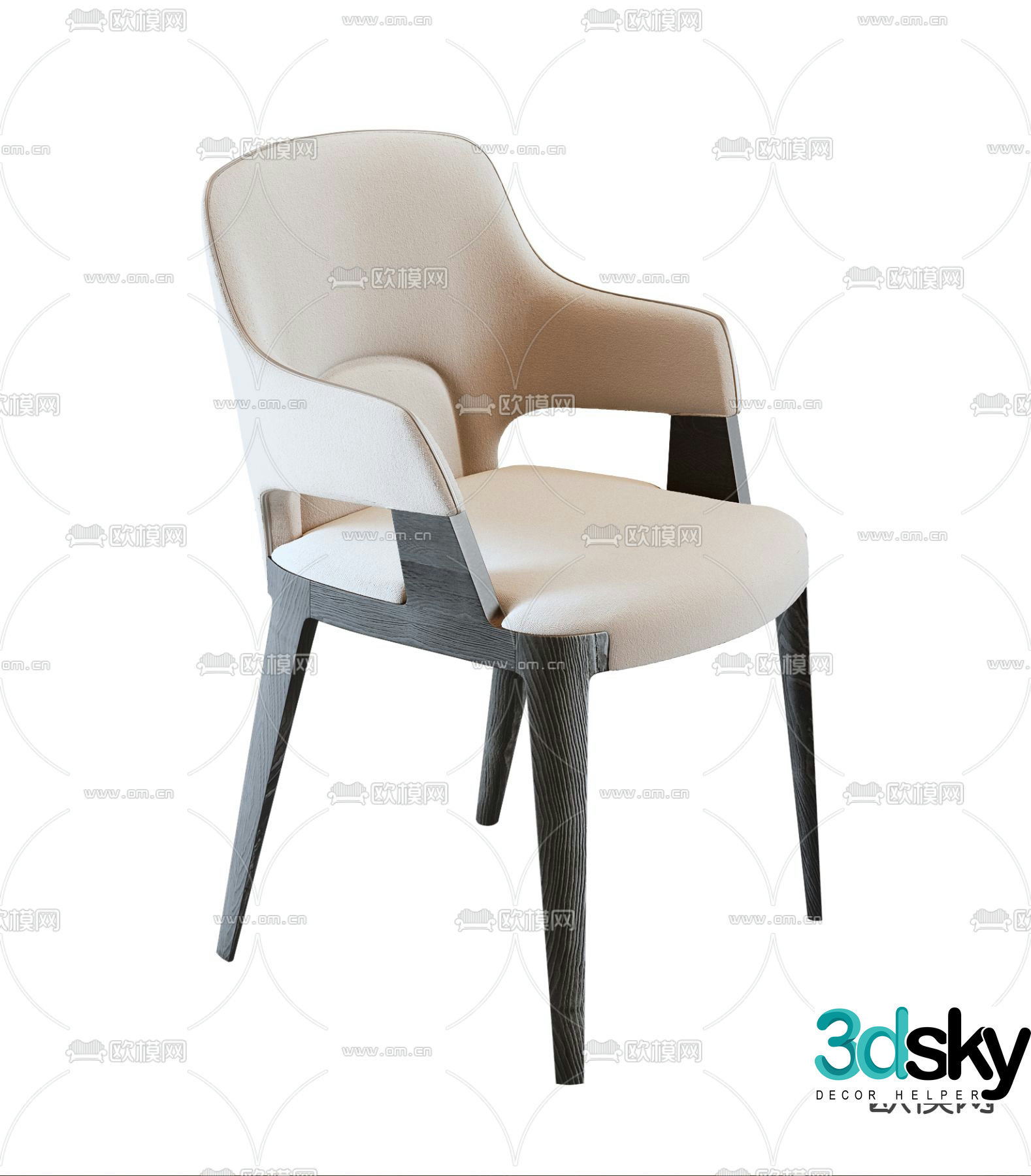 BAXTER fabric single chair 3d model