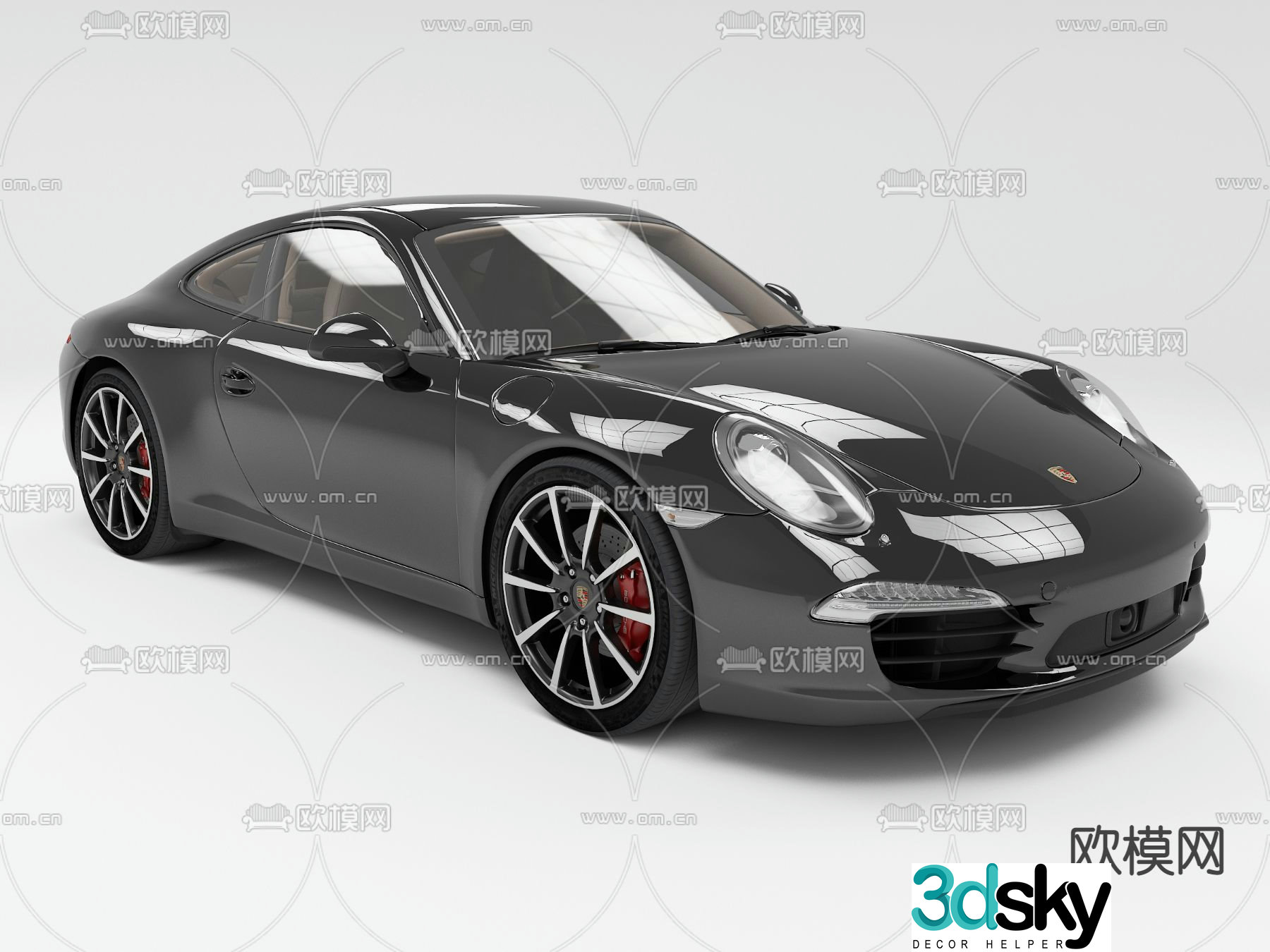 modern porsche car 3d model