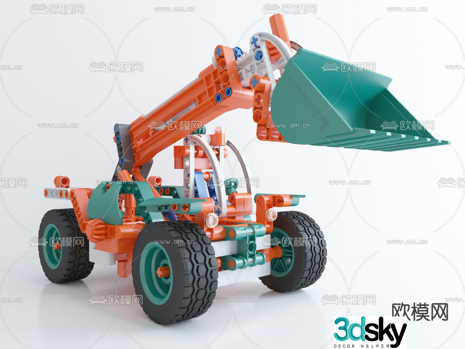 Modern children’s toy car bulldozer 3d model
