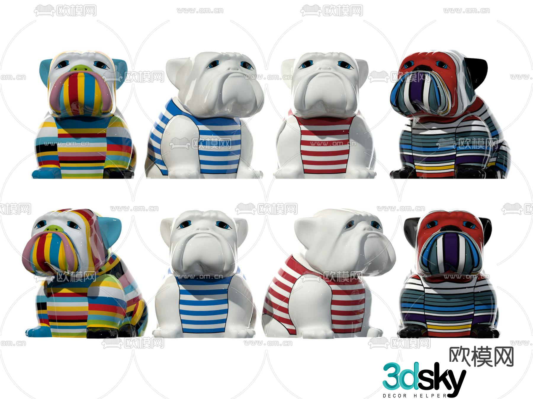 Modern cartoon dog doll ornaments 3D model
