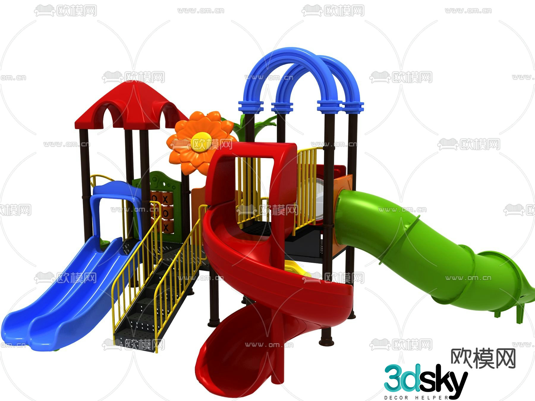 Modern children's slide ride 3d model