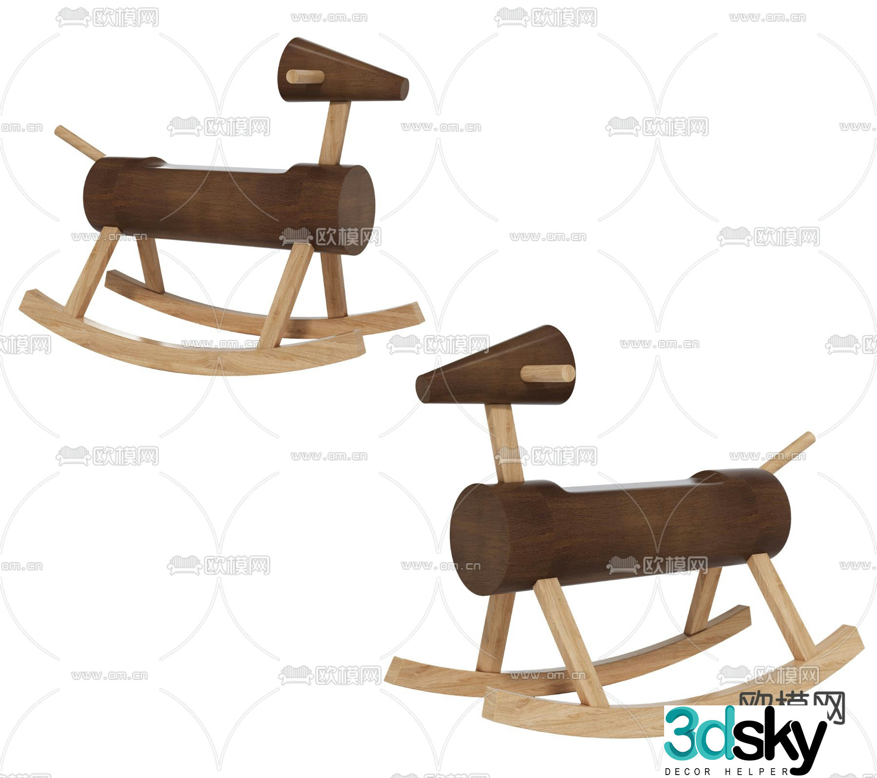 Modern children’s rocking chair rocking horse 3d model