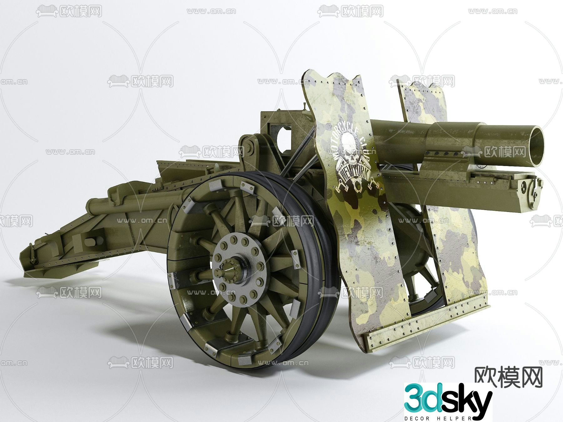 Modern military equipment cannon 3d model