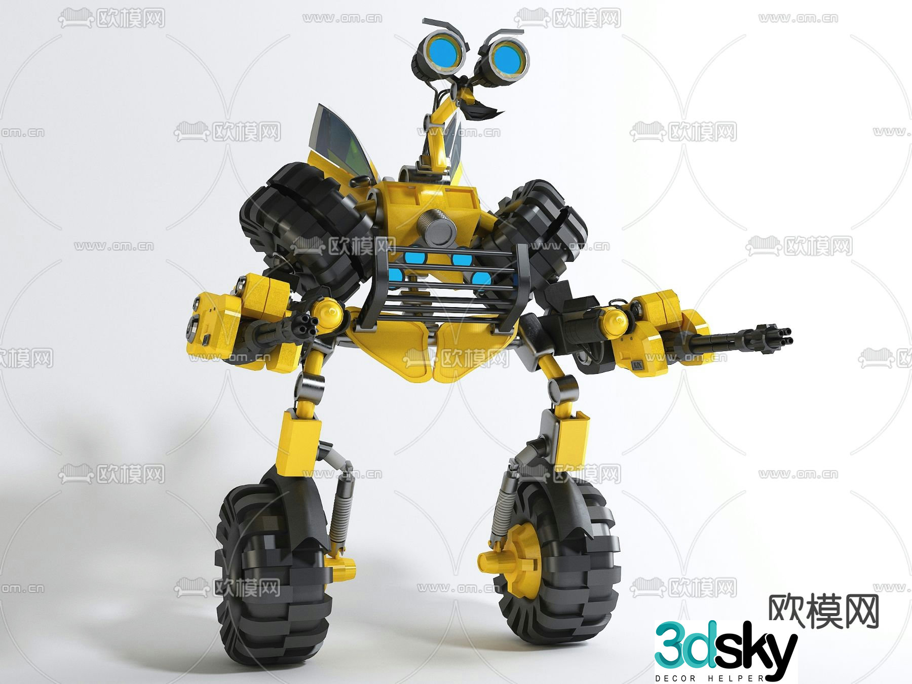 Modern Wall-E robot 3d model 3d model