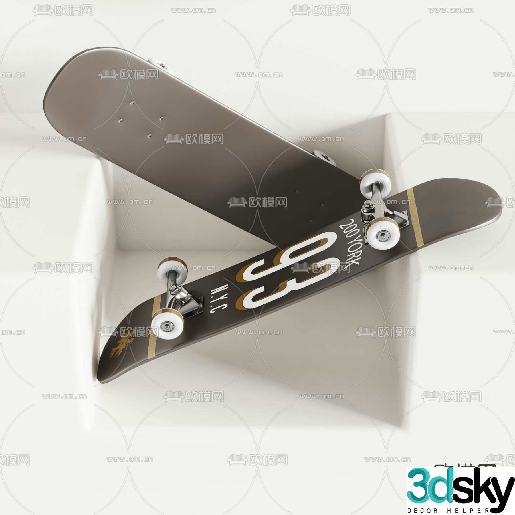 Modern skateboard 3d model