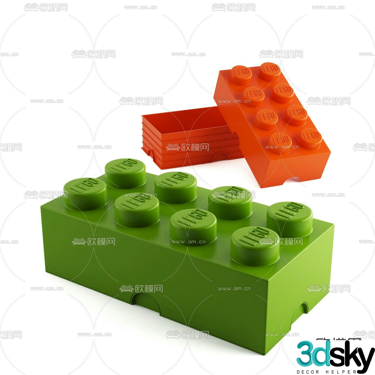 Modern lego toys 3d model