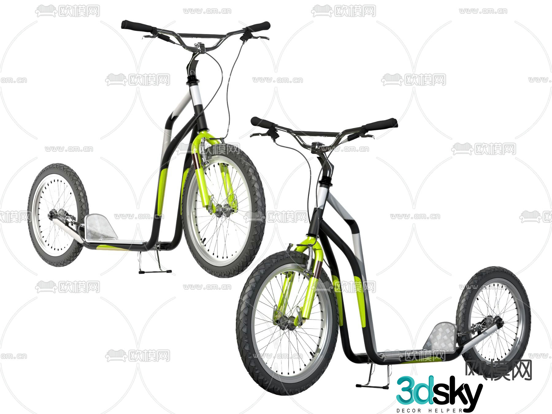 Modern bicycle skateboard bicycle 3d model