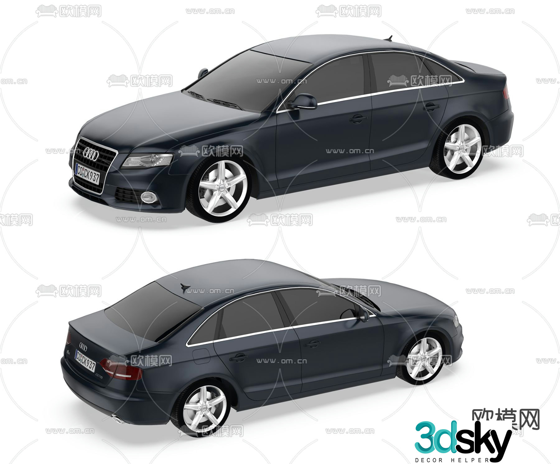 modern audi car 3d model