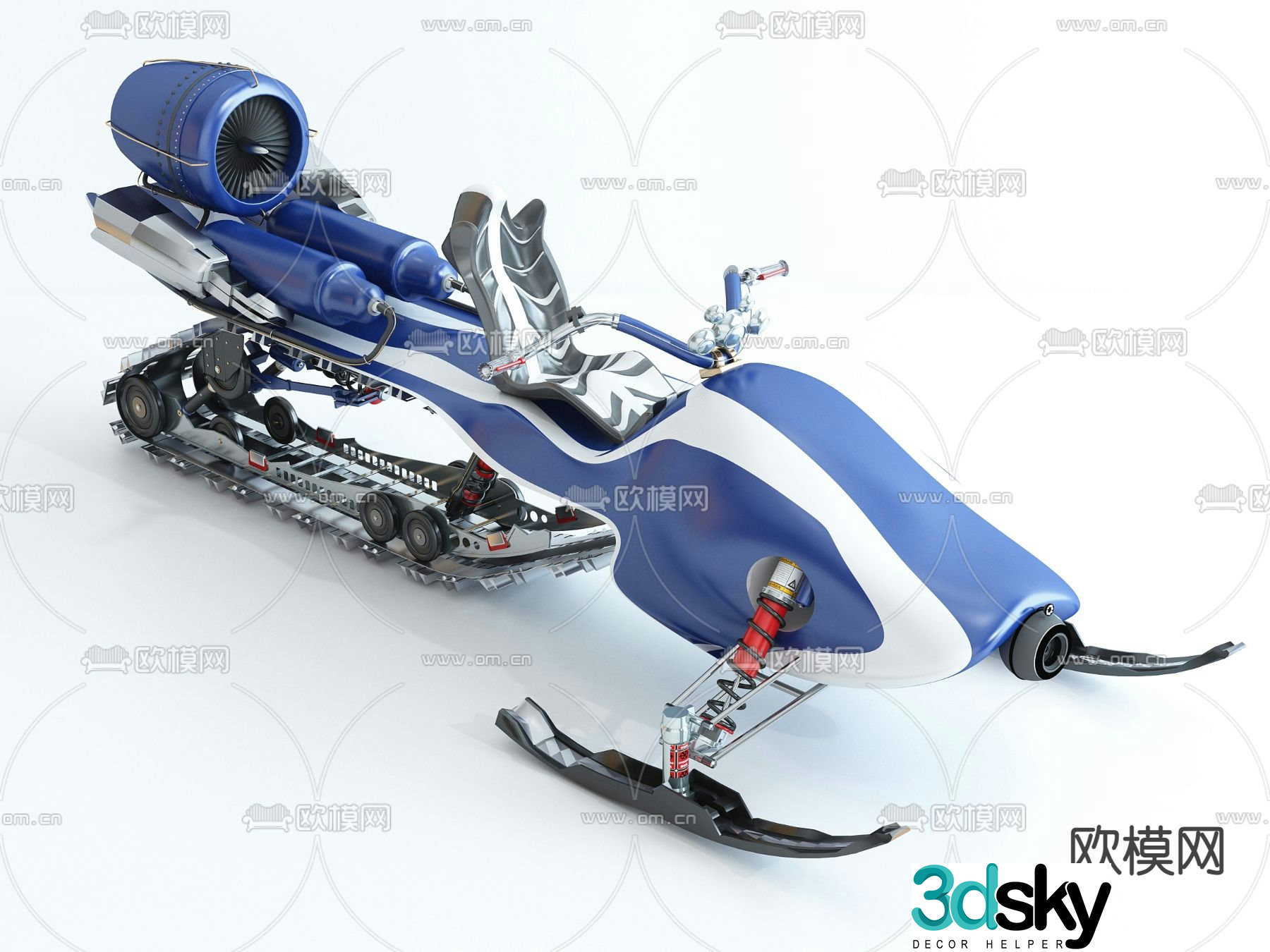 sled motorboat 3d model