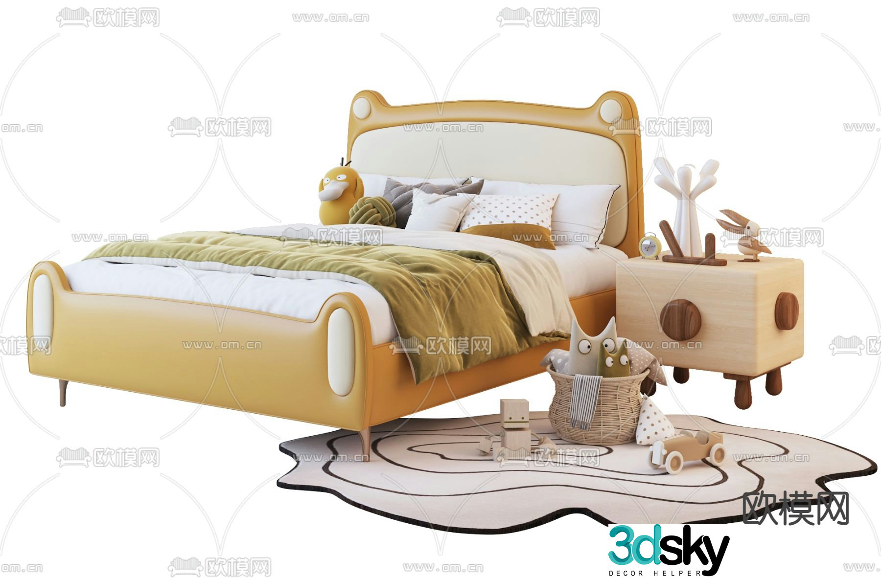 Modern children’s bed 3d model