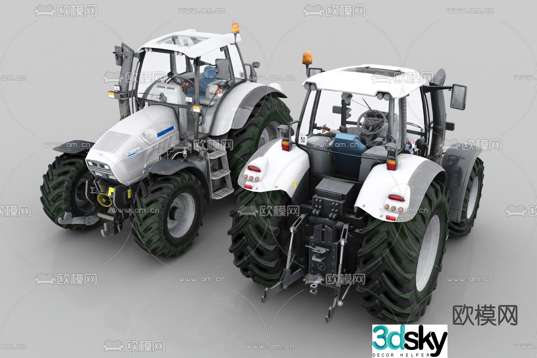 Modern farm tractor toy 3d model
