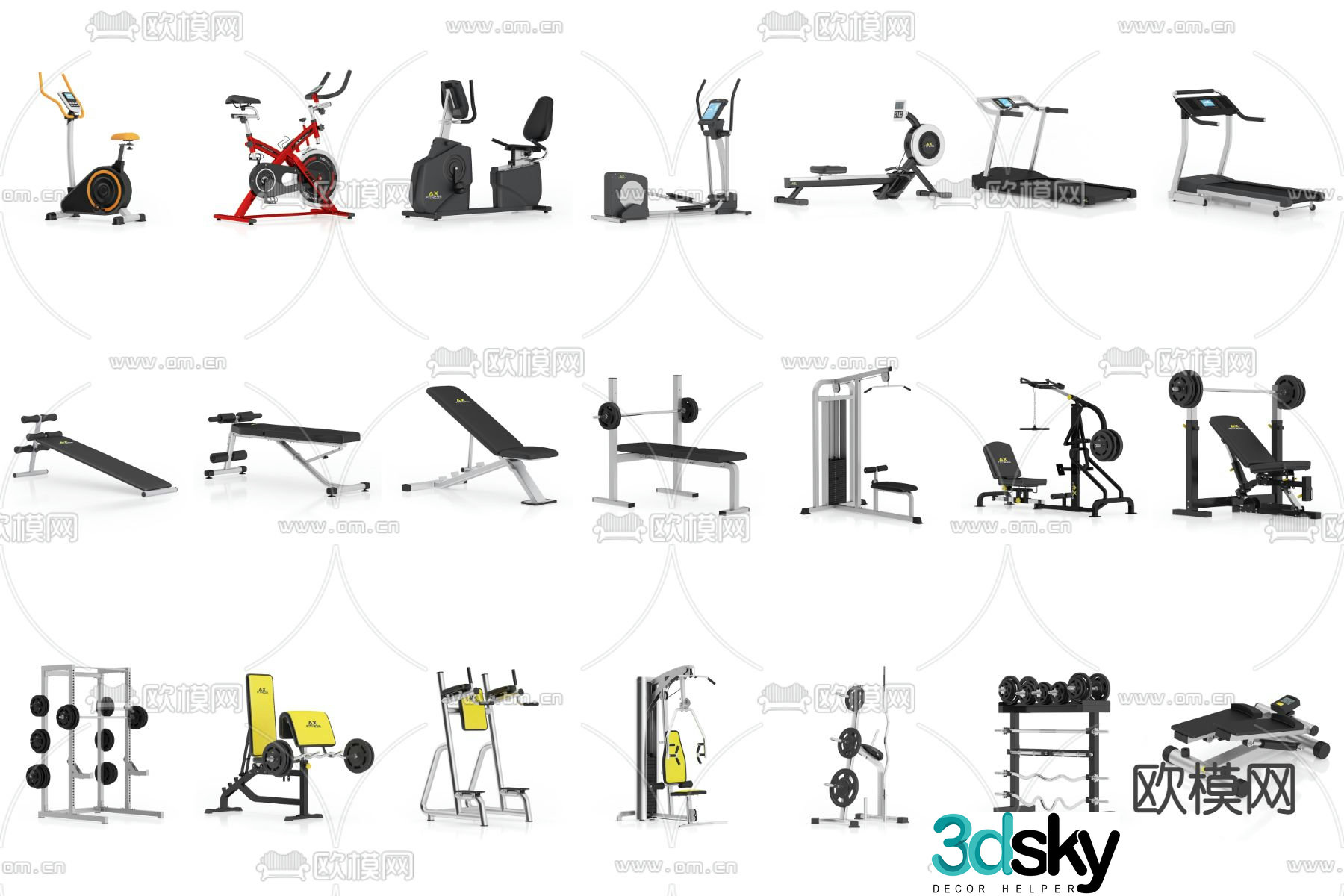 Modern sports equipment 3d model