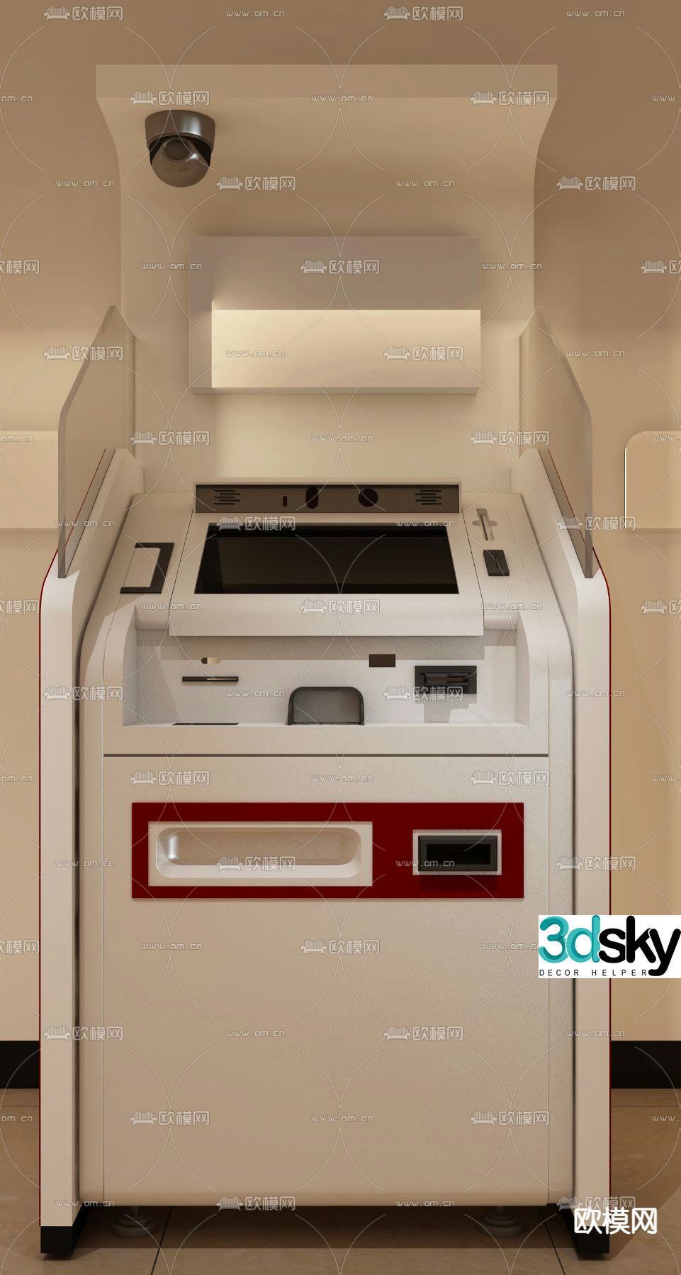 Modern bank ATM cash machine 3d model