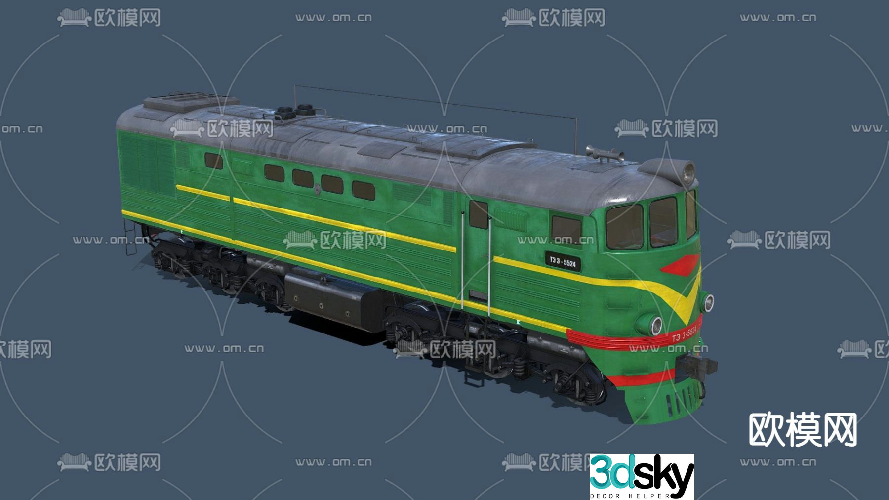 Industrial style train 3d model