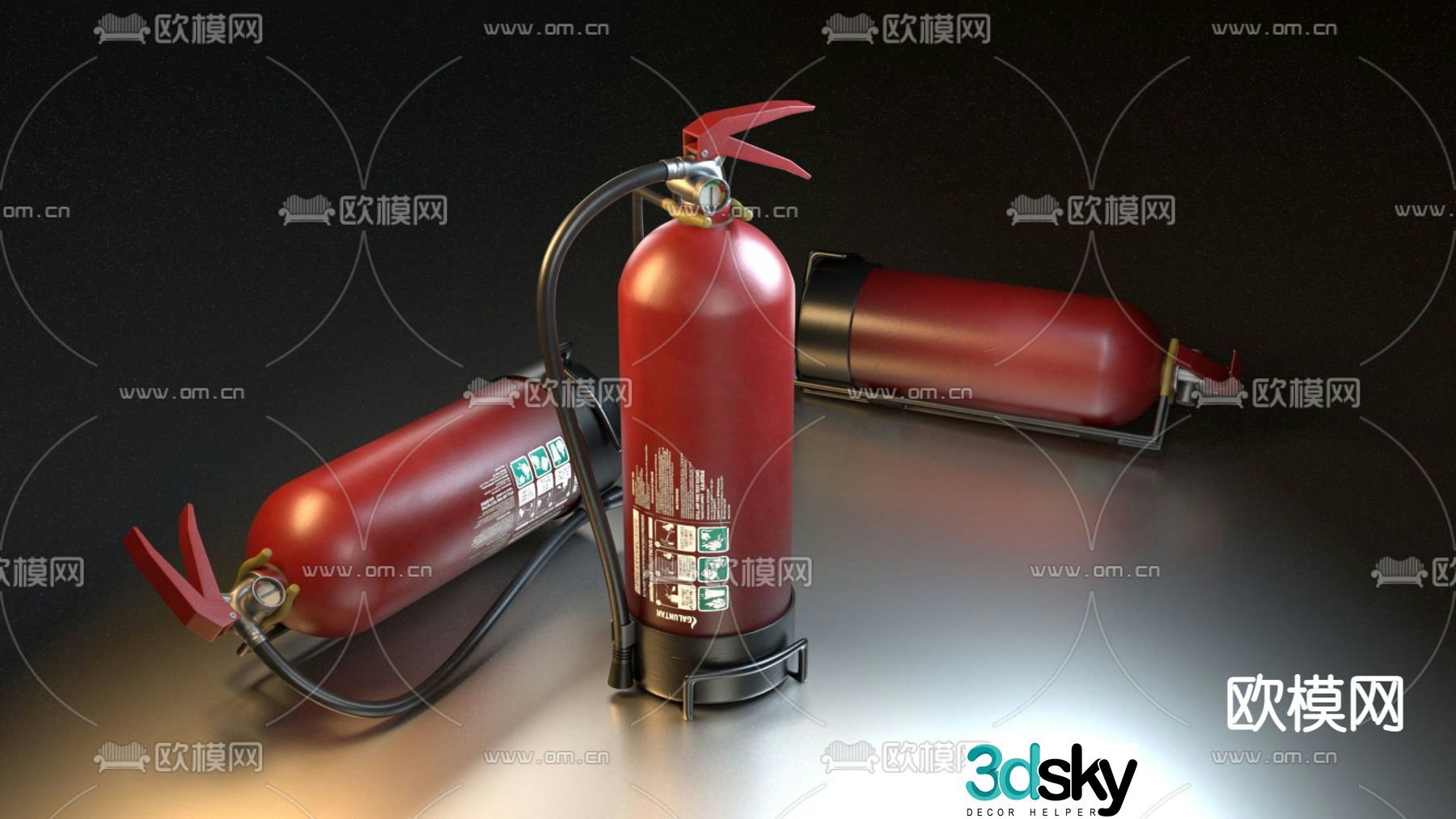 Modern minimalist fire extinguisher free 3d model
