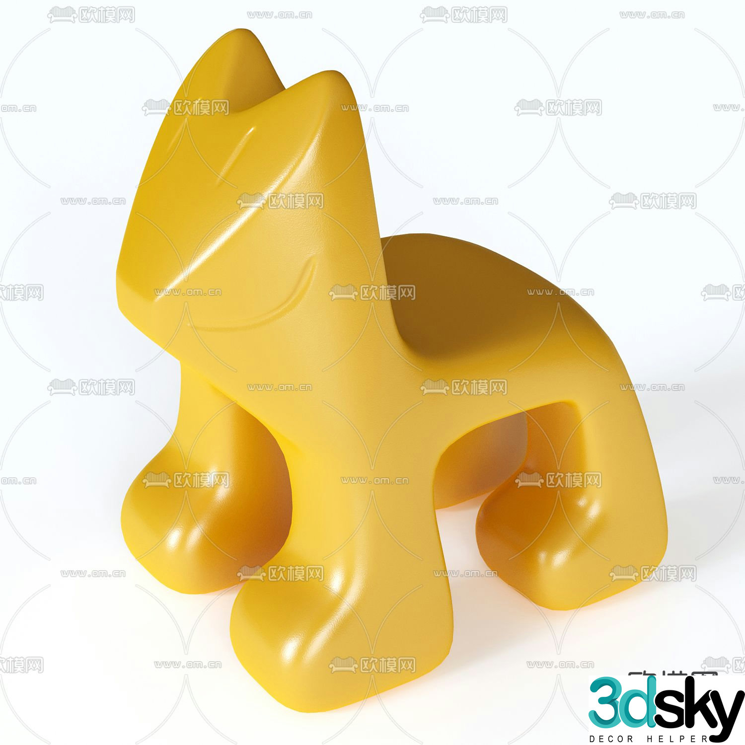 Modern cartoon plastic children’s chair 3d model
