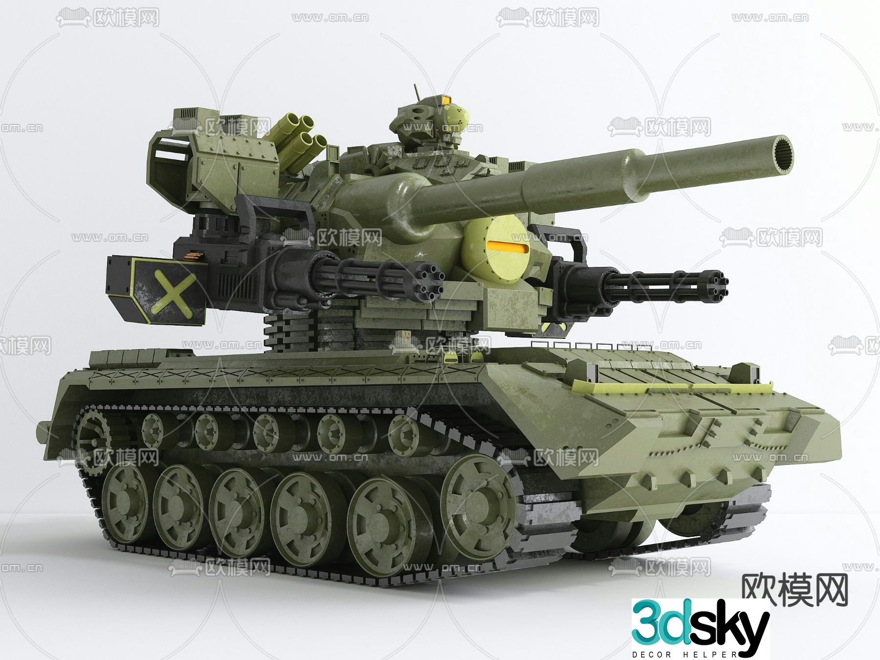 modern tank 3d model