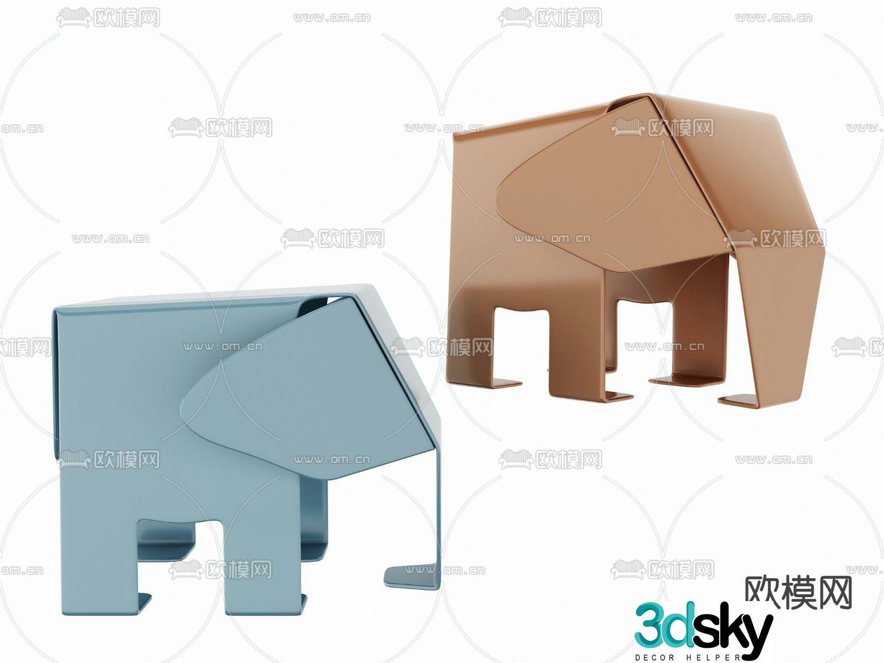 Modern elephant children’s chair 3d model
