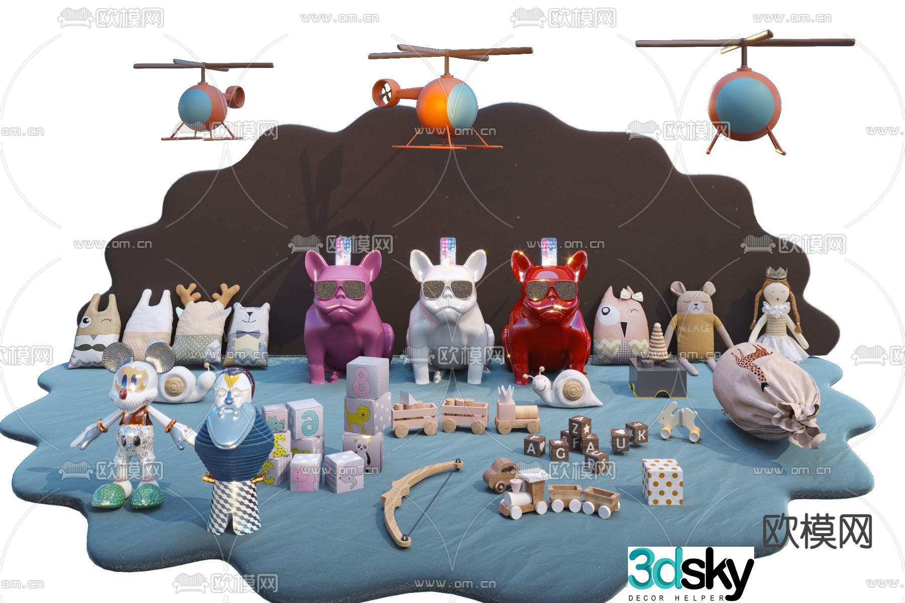 Modern children’s plush toy 3d model