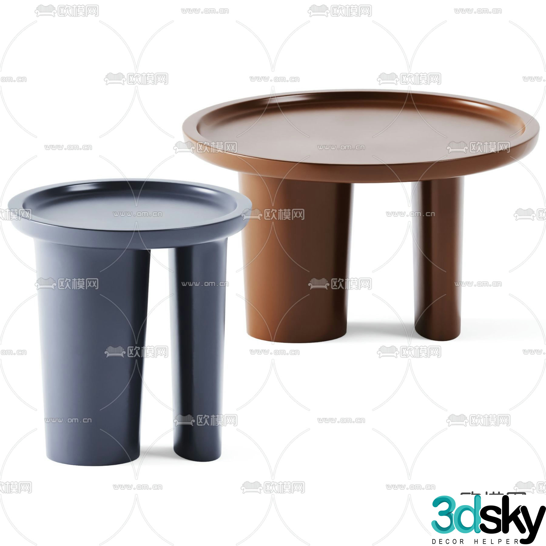 BAXTER circle and side table 3d model