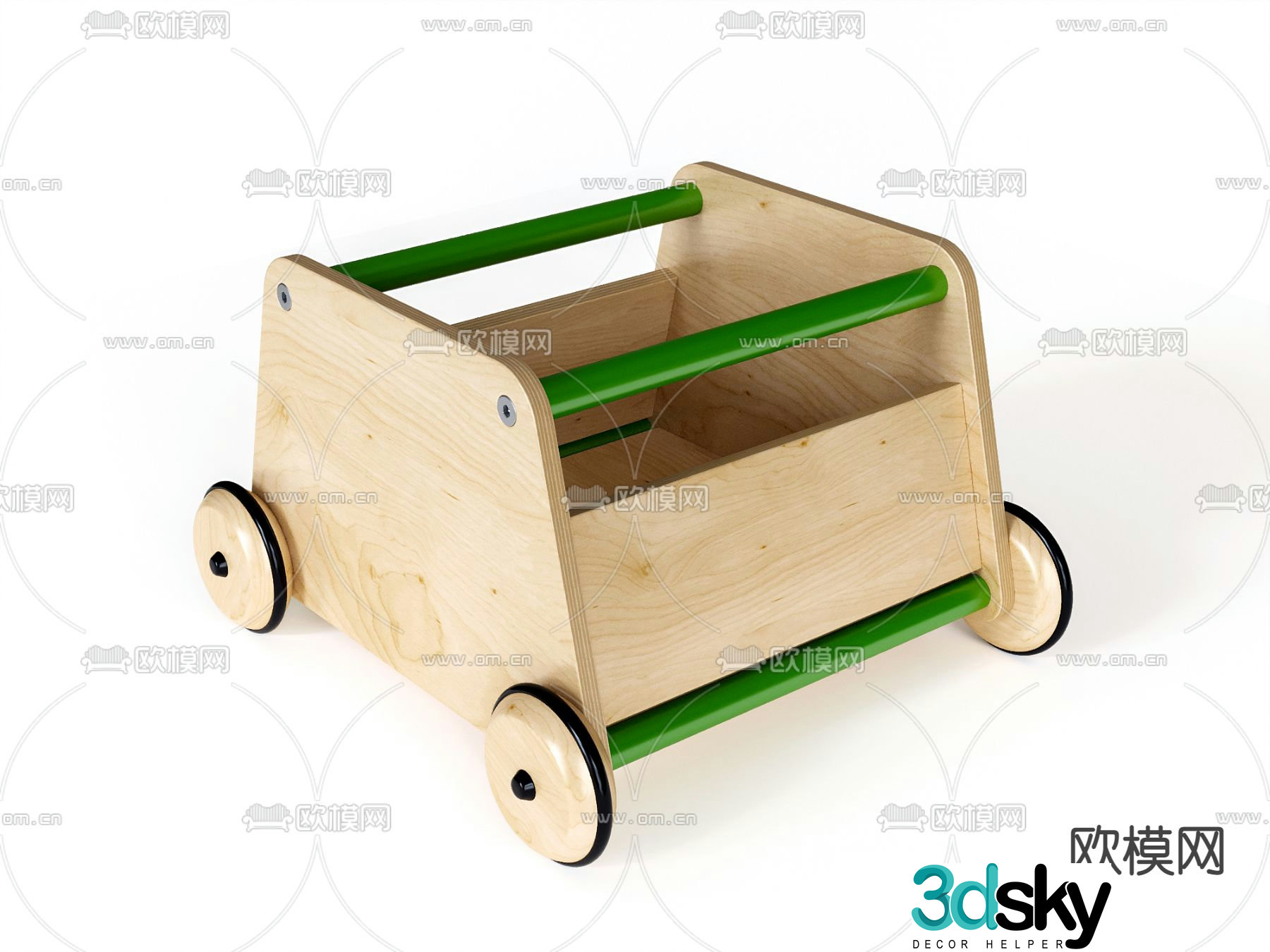 Modern children’s toy stroller 3d model