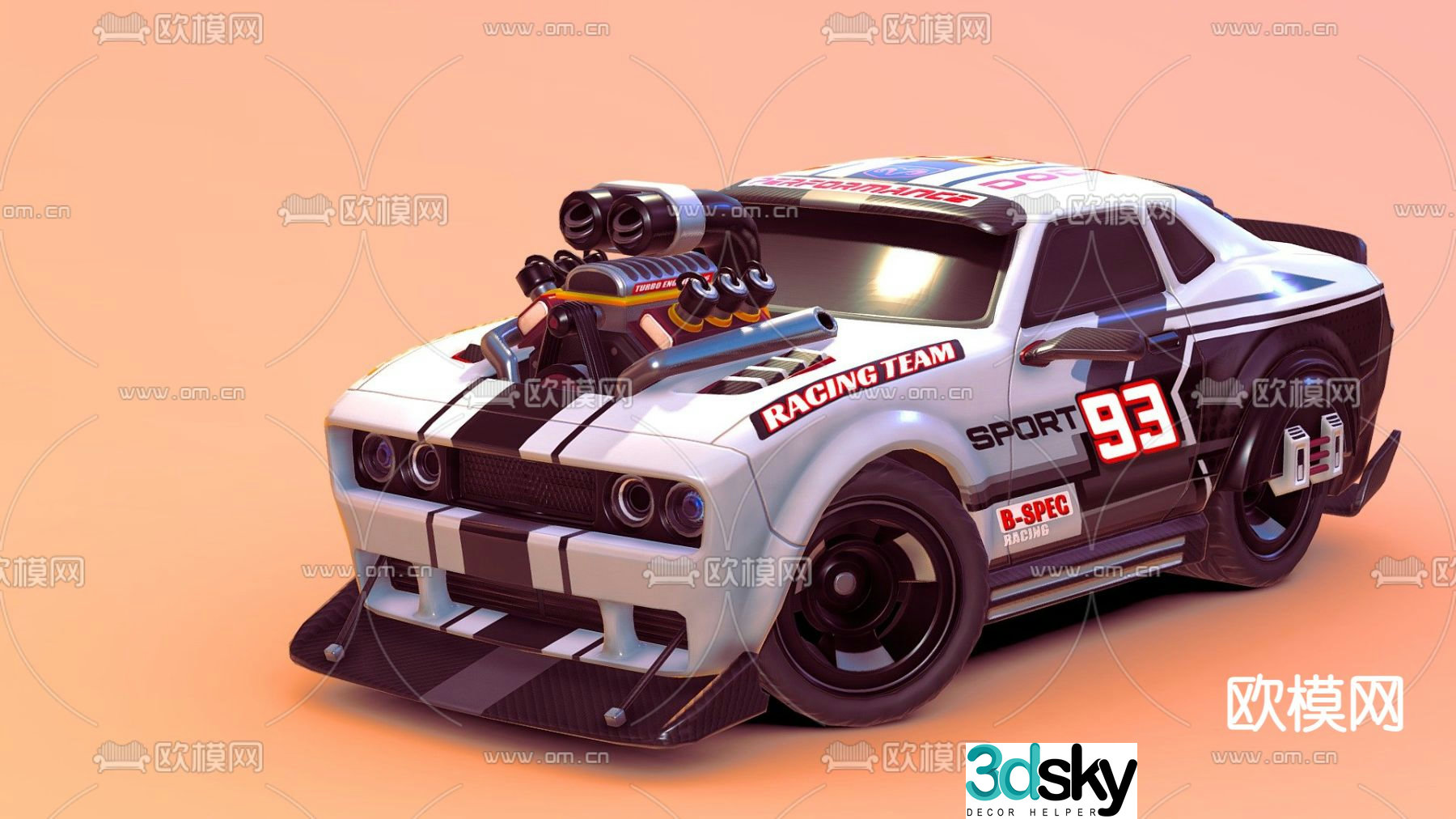 Industrial style car 3d model