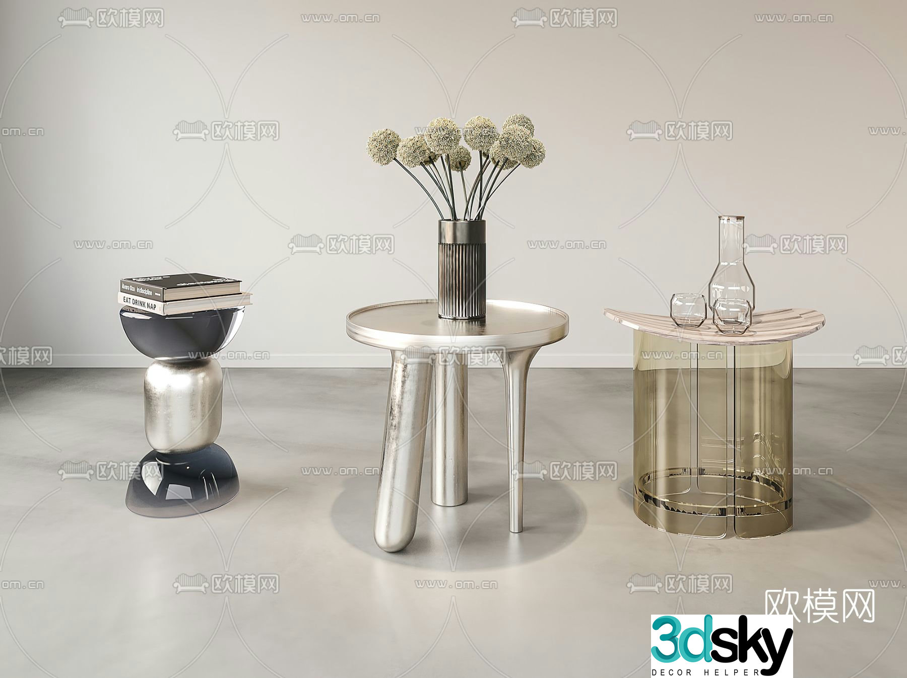 BAXTER side table and corner table 3D model