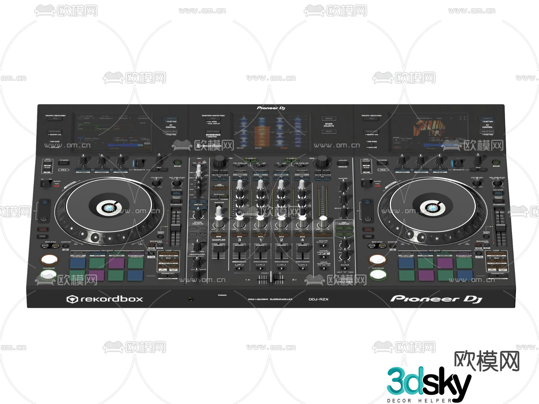 Modern DJ console record player 3d model