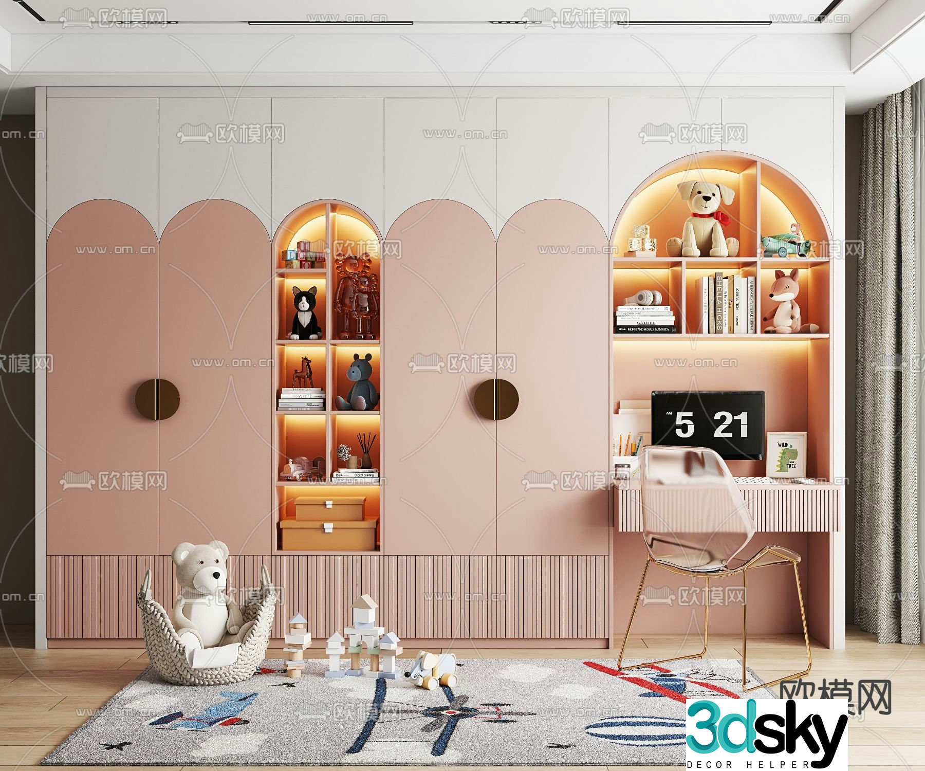 Modern children’s wardrobe 3d model