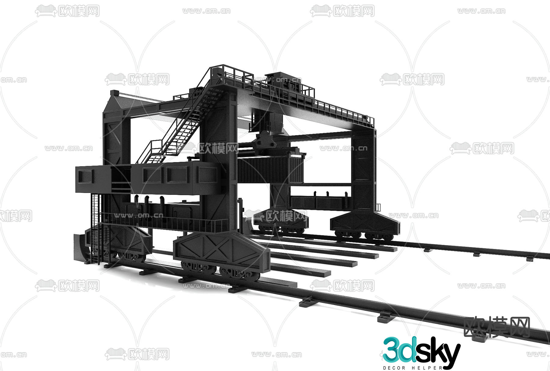 Modern metal industrial equipment 3d model