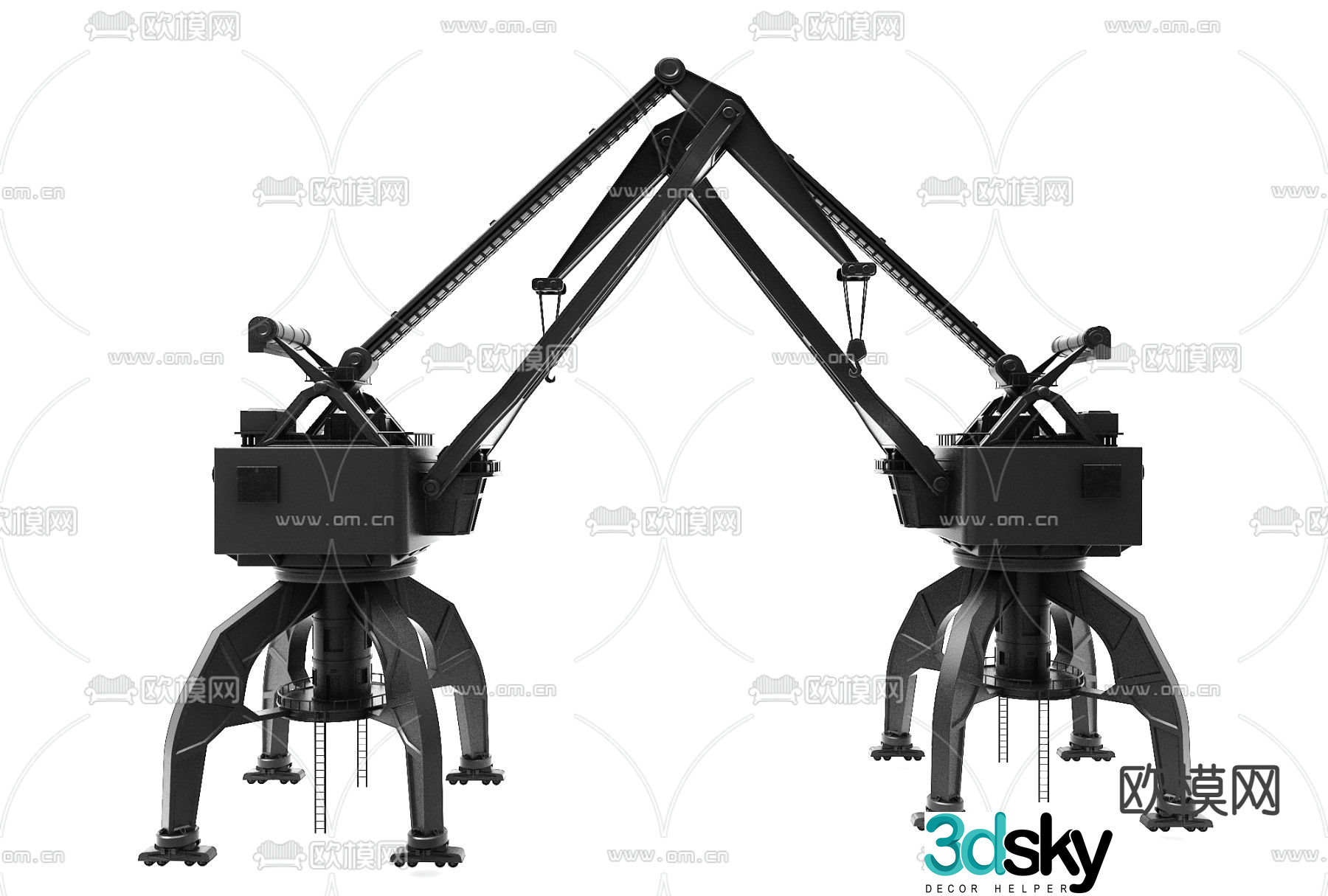 Modern metal factory industrial equipment 3d model