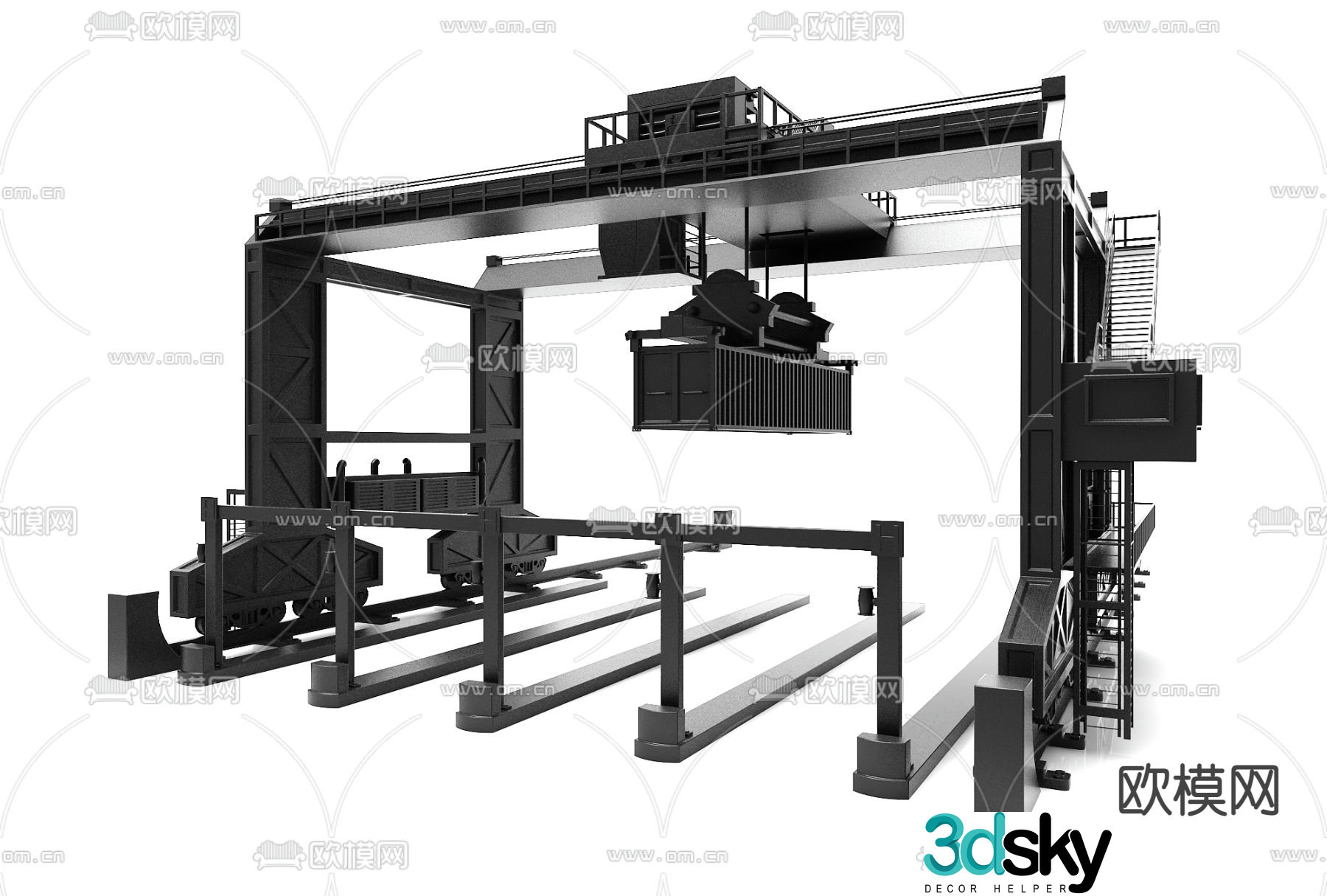 Modern industrial equipment 3d model