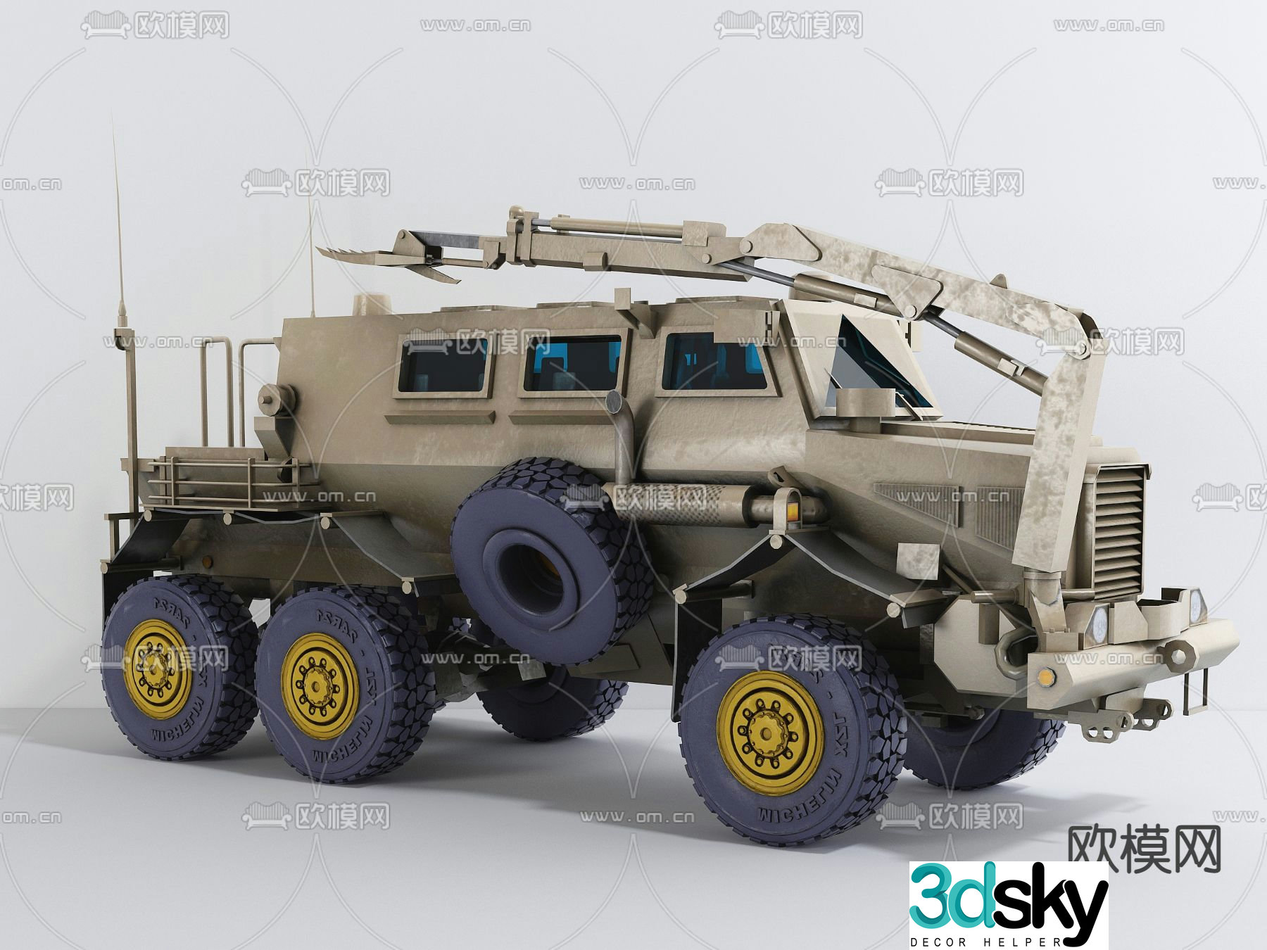 Modern explosion-proof vehicle 3d model