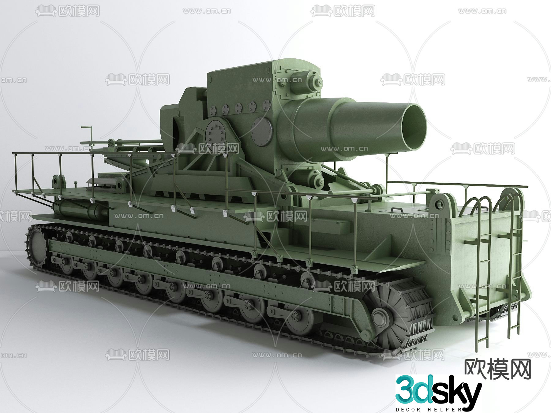 Modern tank armored vehicle 3d model