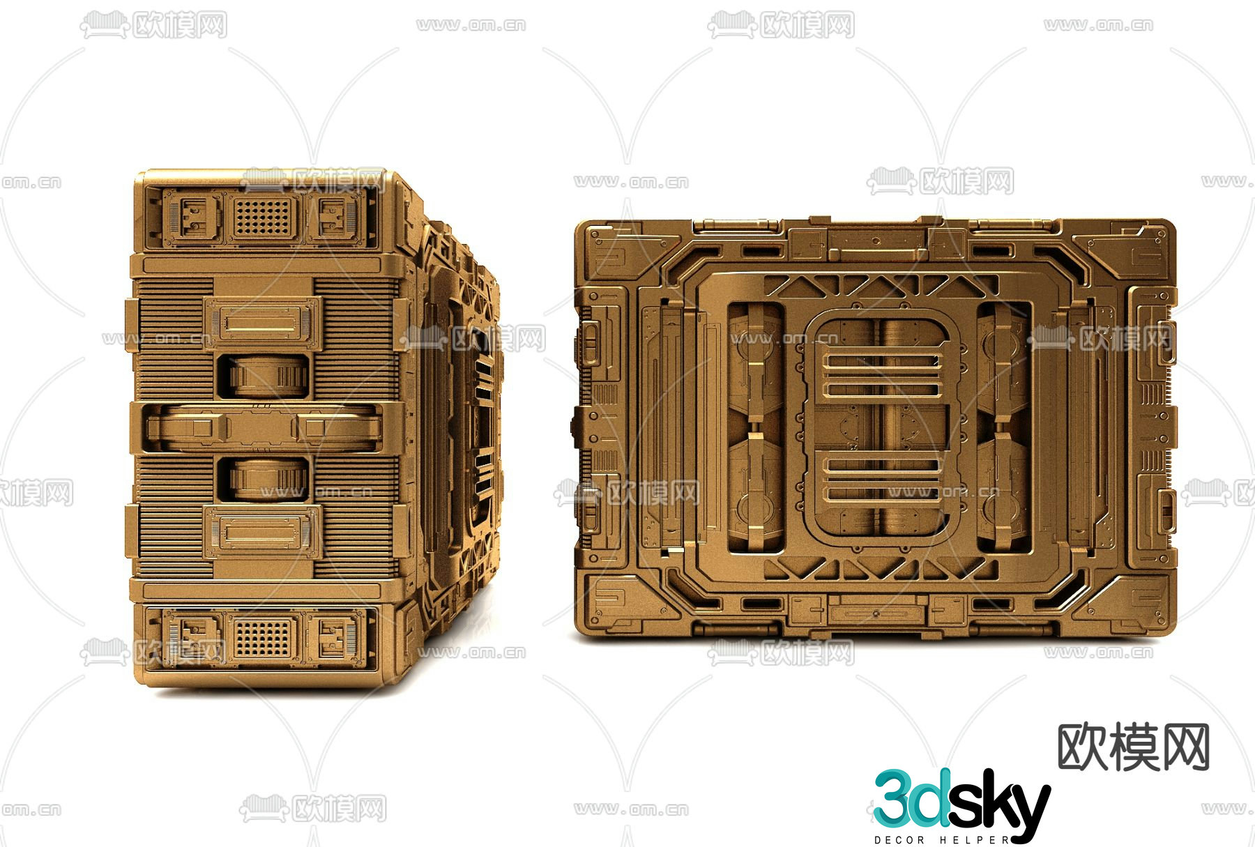 Modern mechanical metal military lockbox 3d model
