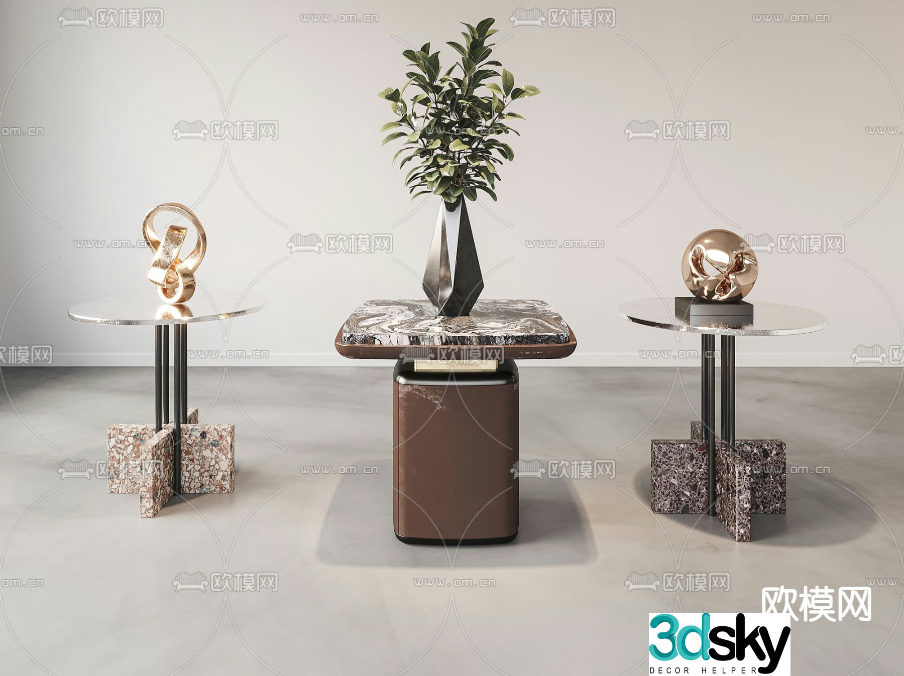 BAXTER circle and side table 3d model