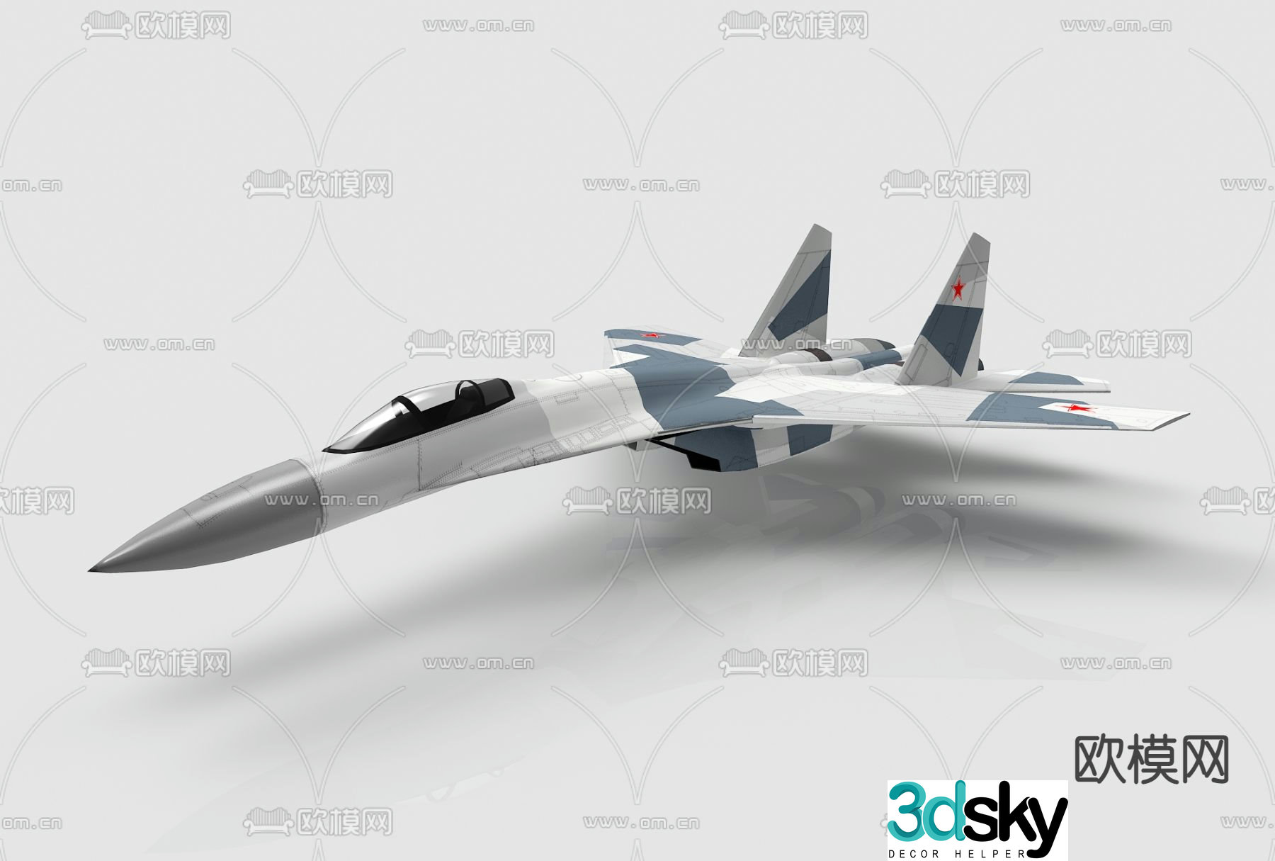 Modern style combat aircraft 3d model
