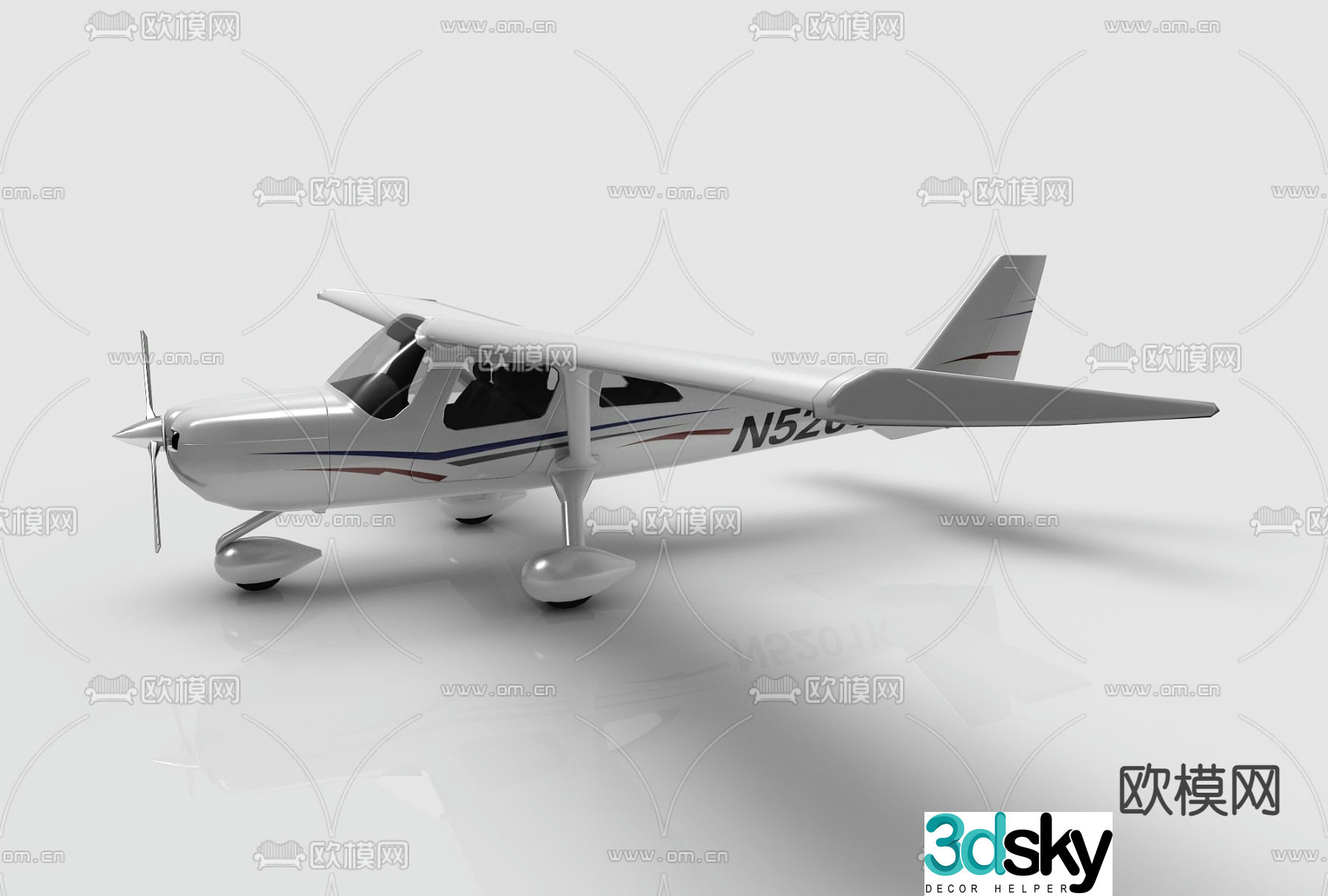 Modern style airplane 3d model