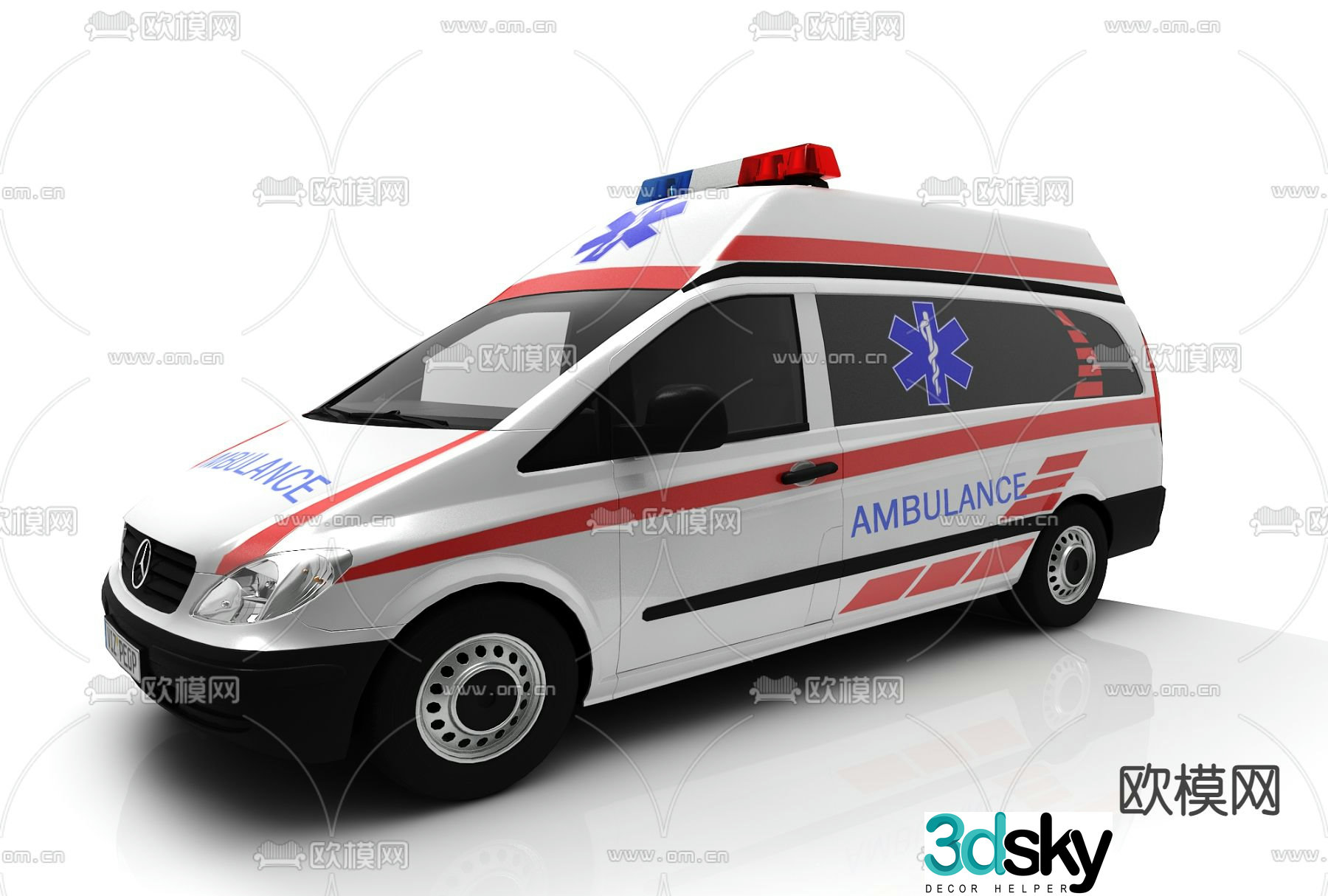 Modern style ambulance 3d model