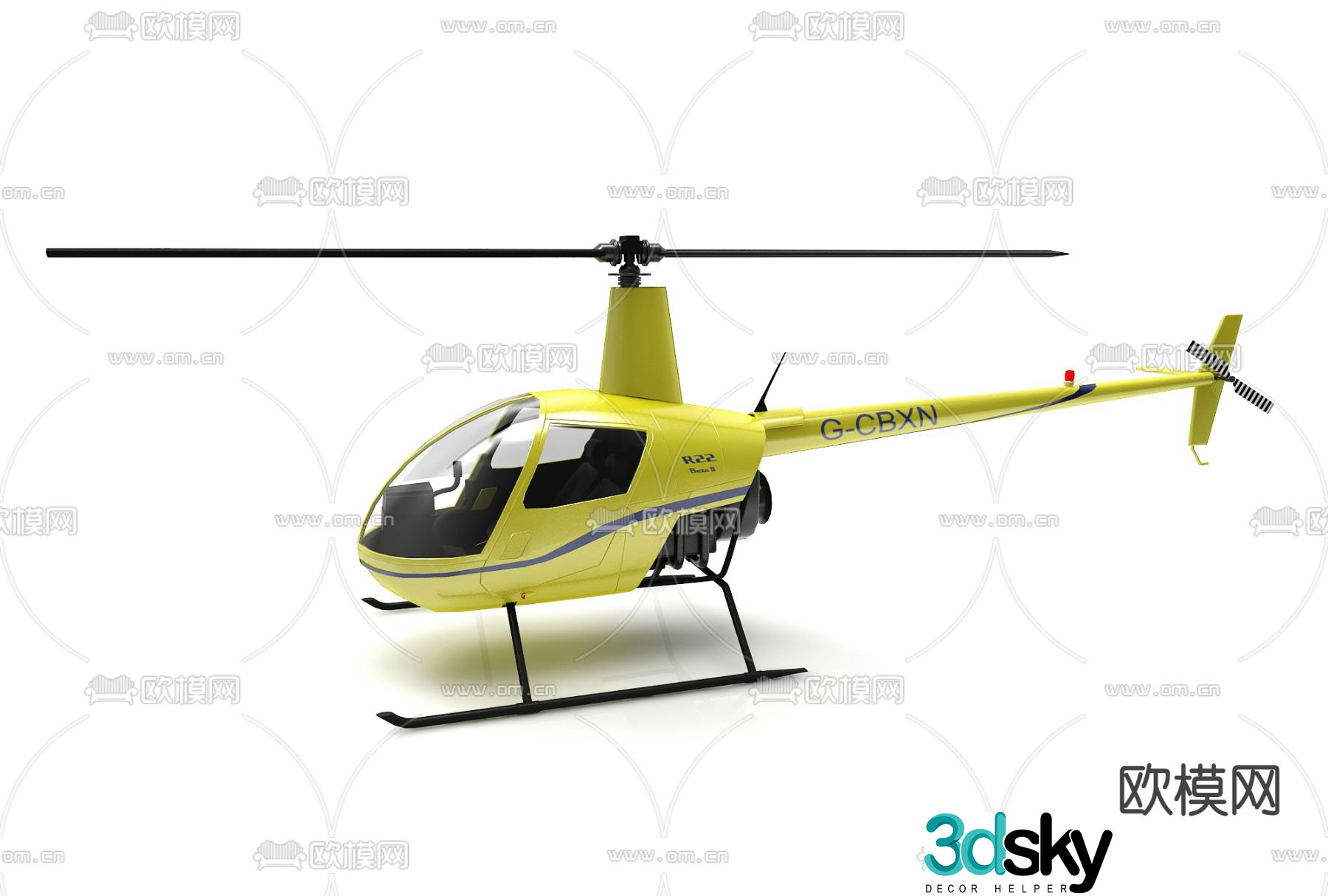 Modern helicopter 3d model