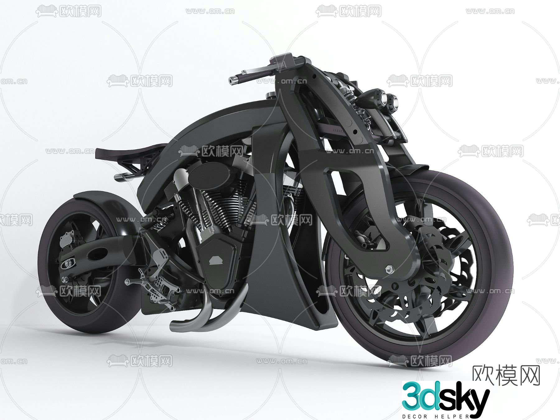 Modern motorcycle racing 3d model