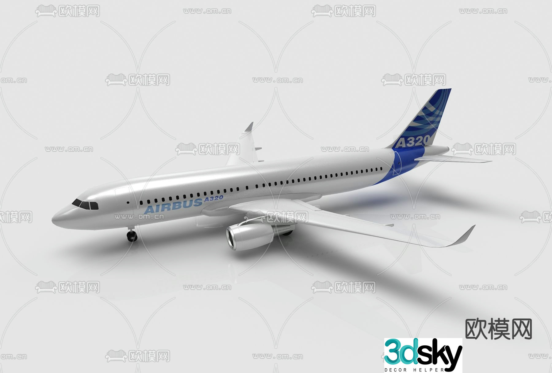 Modern airplane 3d model