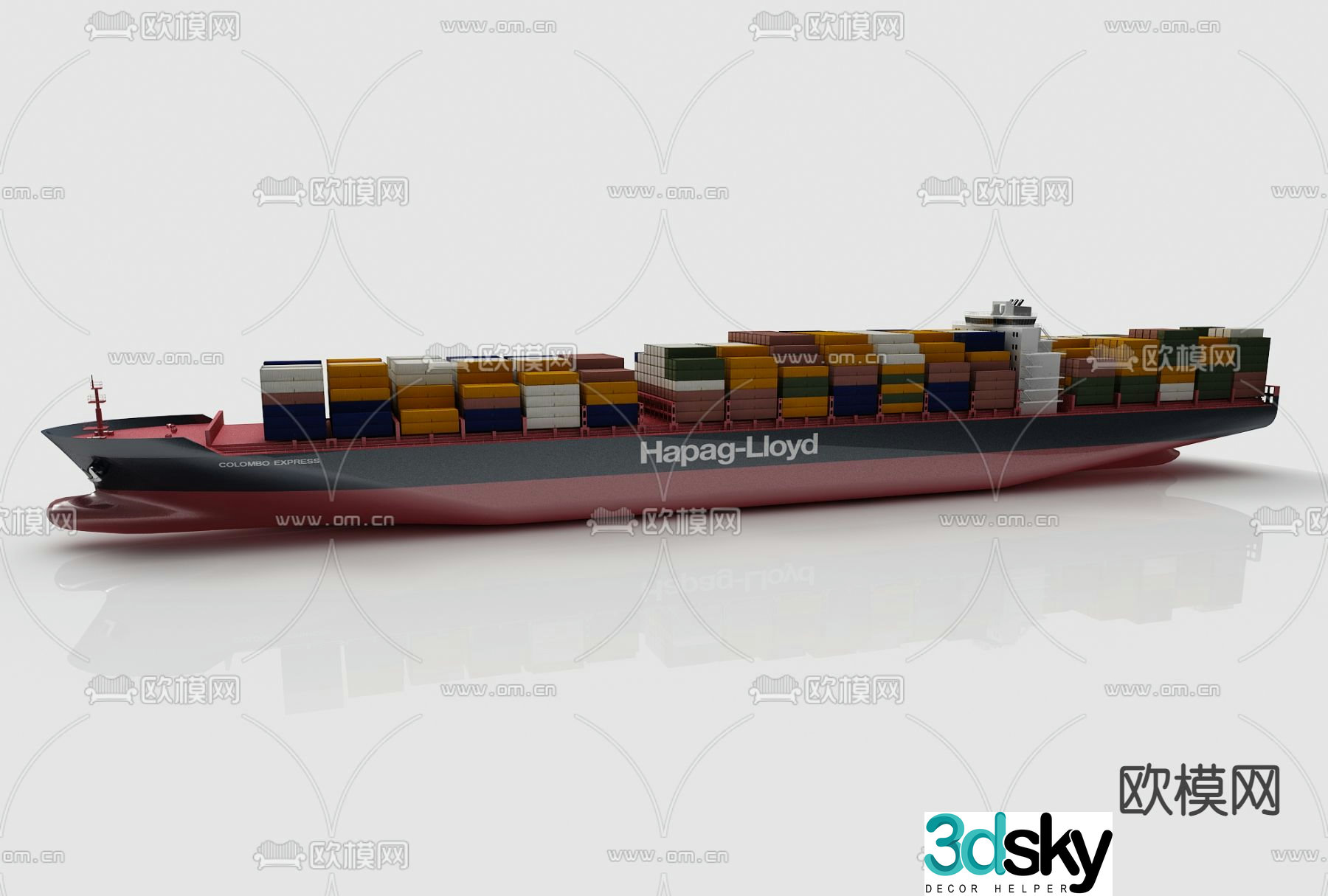 Modern style cargo ship 3d model